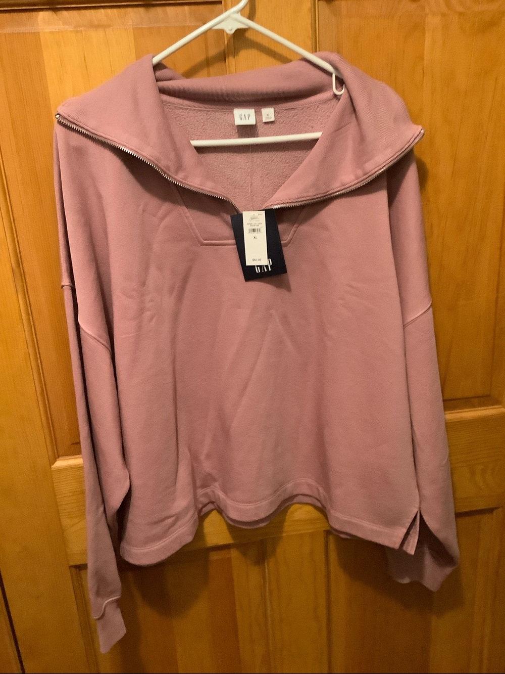 GAP Mauve Half-Zip Pullover Sweatshirt